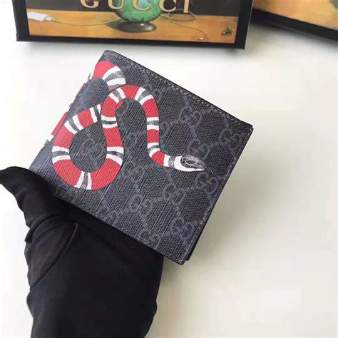 gucci snake print gg supreme wallet|gucci snake wallet men's.